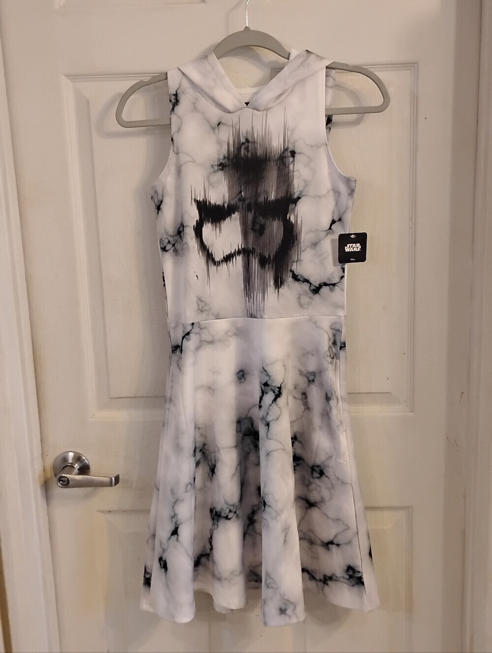 We Love Fine Goldie Star Wars Storm Trooper Marble Hooded Dress, Size: M, NWT